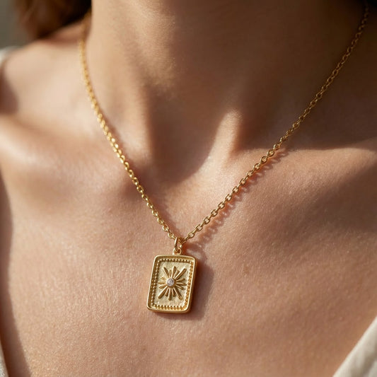 Astral – Gold Necklace with Radiant Sunburst