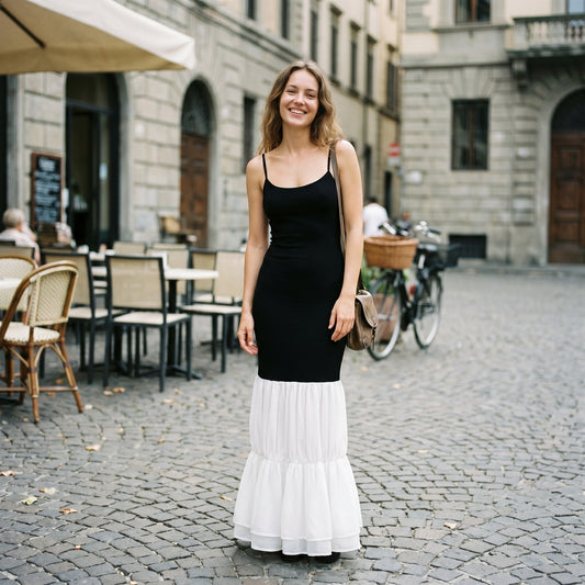 Amelia - Elegant Maxi Dress for Women with Contrast Skirt DONE