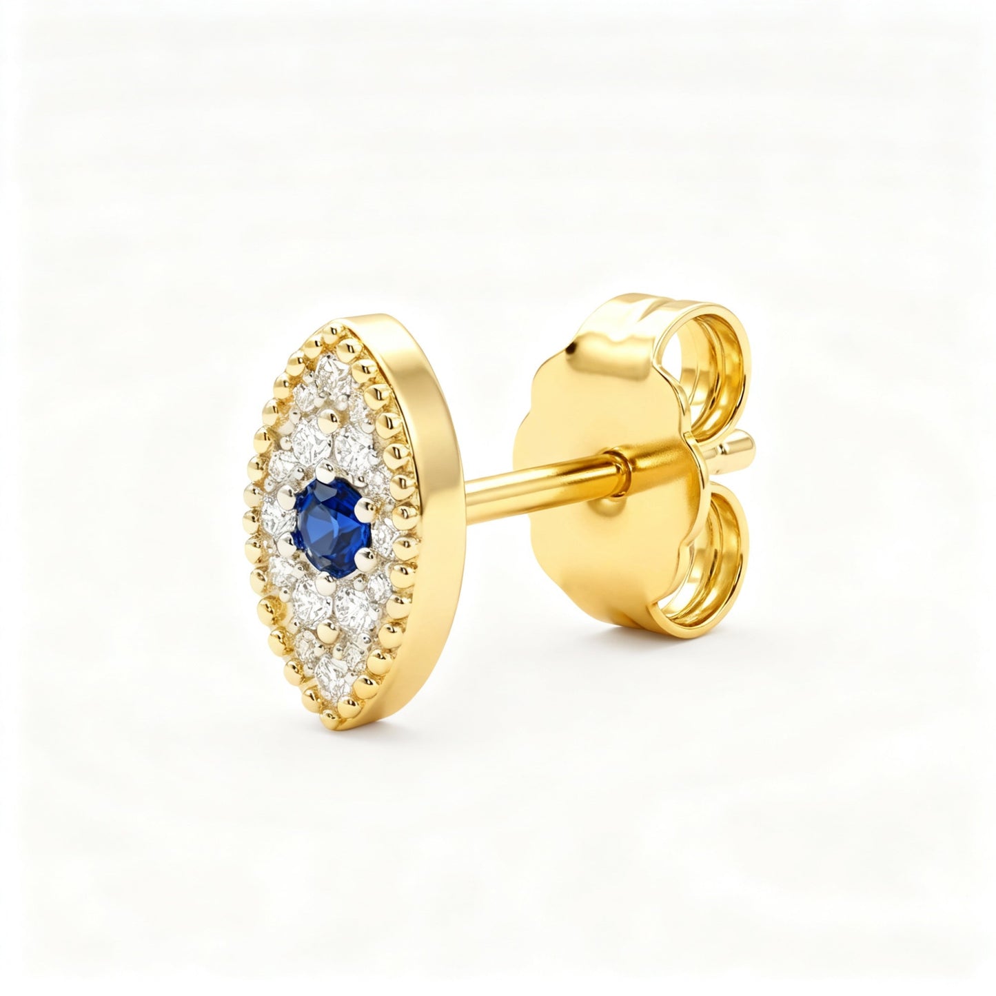 Athena Evil Eye Stud Earrings – Sterling Silver