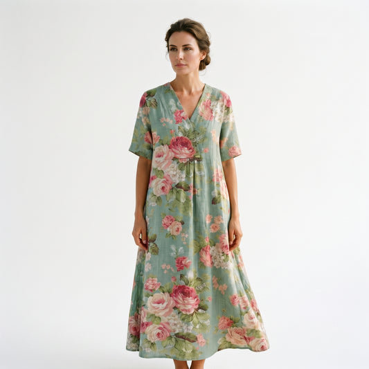 Athena - Vibrant Floral Summer Midi Dress for Women DONE 05-22-2026
