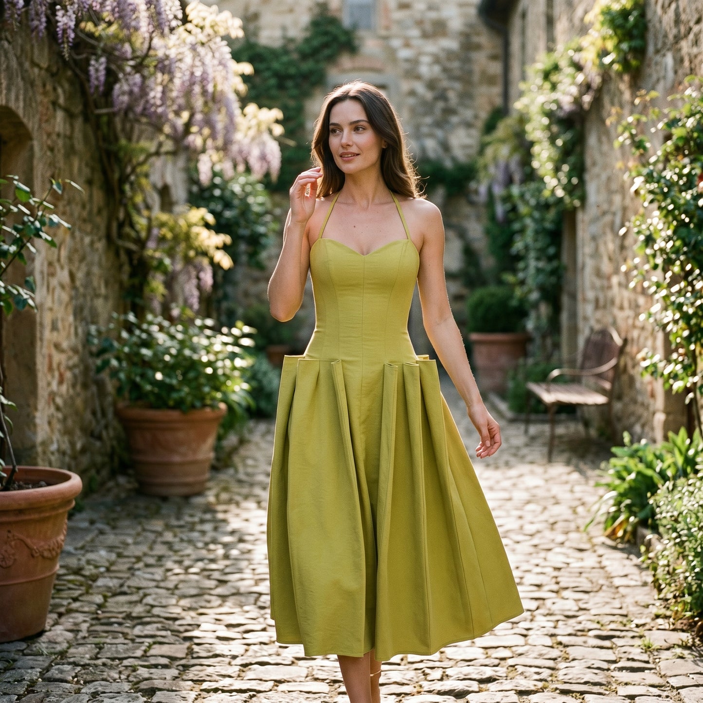 Audrey - Elegant Summer Midi Dress for Wedding Guests DONE 06-22-2026