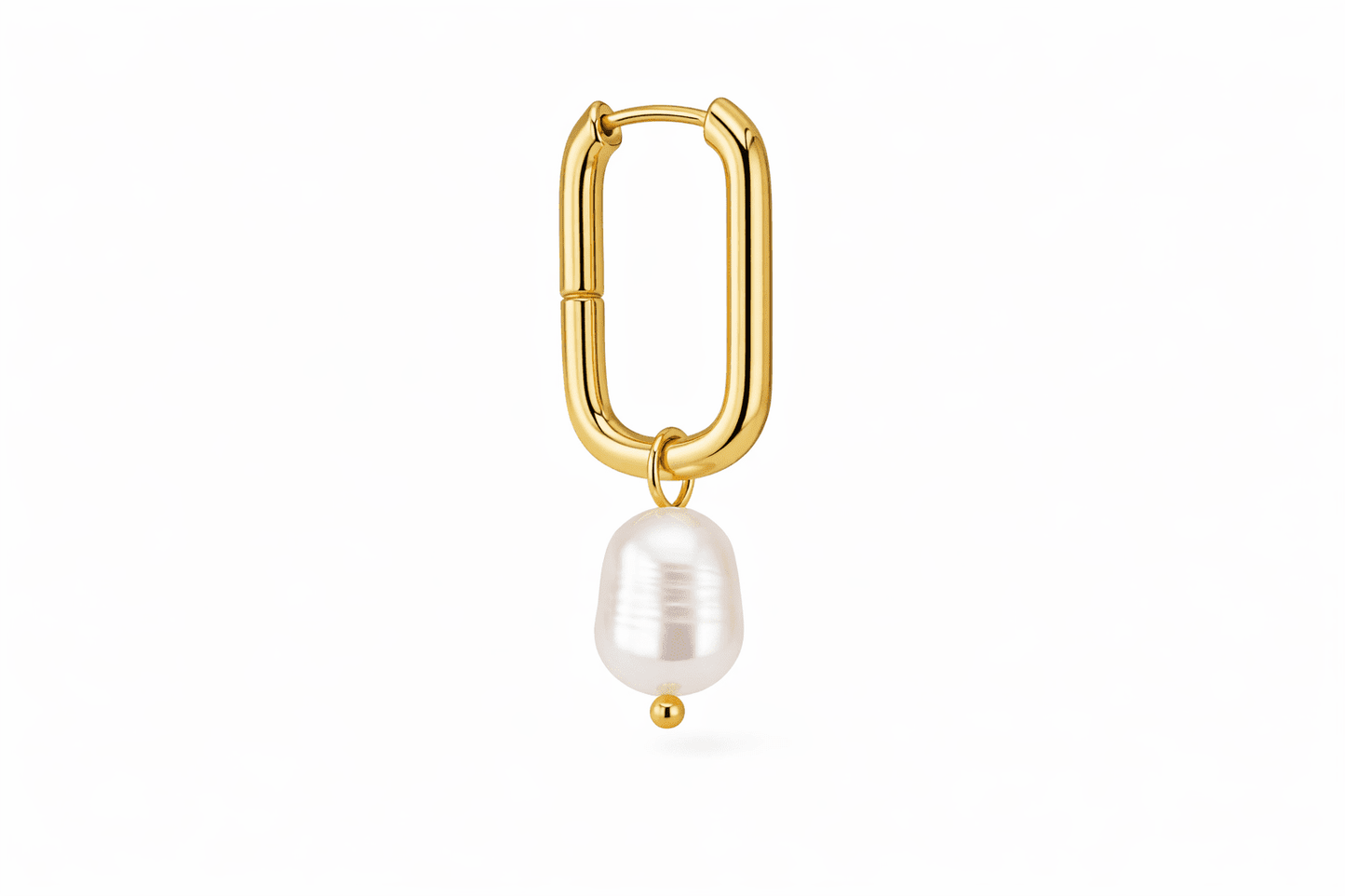 Aurielle Pearl Hoops – 18K Gold Elegance