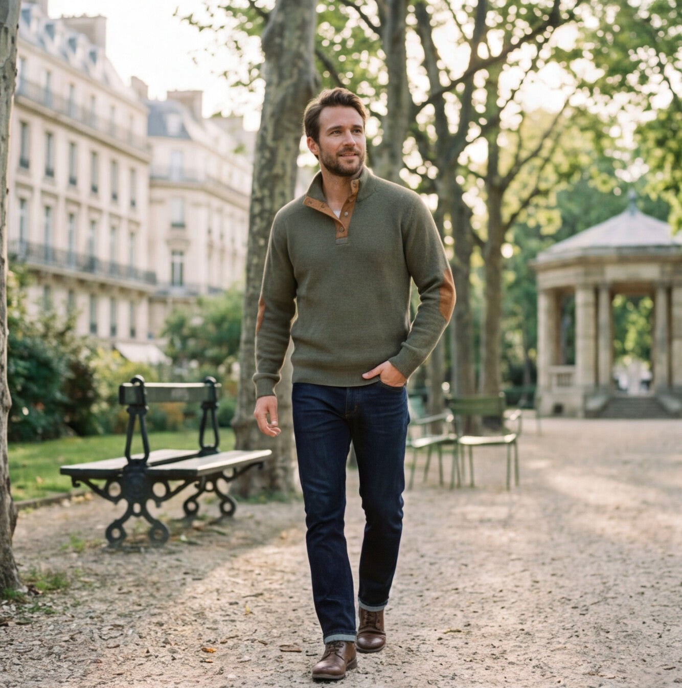 Casual Quarter-Zip Men's Sweater