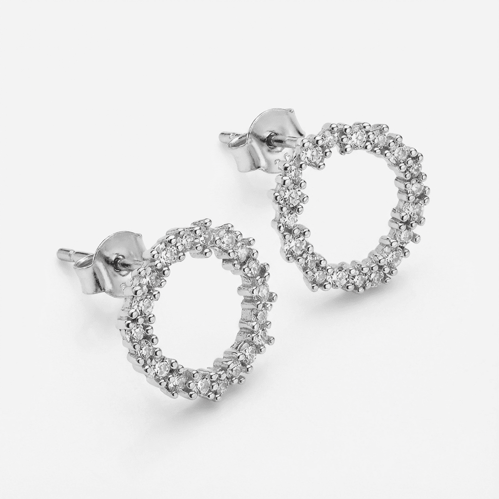Delicate 5A Zirconia Gold-Plated Sterling Silver Hoop Earrings
