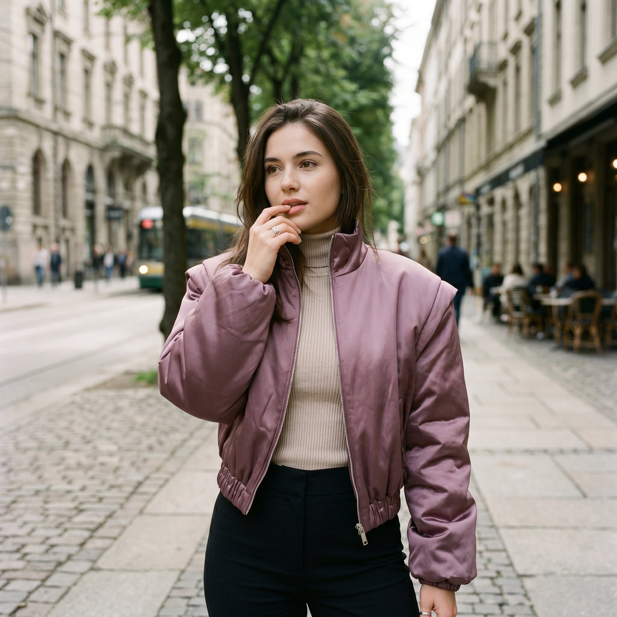 Delilah - Stylish Quilted Jacket for Women - Oversized Winter Coat in Purple DONE 05-08-2026