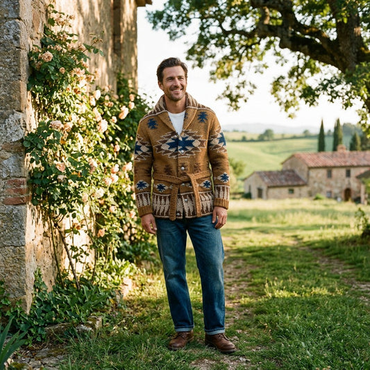 Elegant Mens Cardigan Sweater for Winter