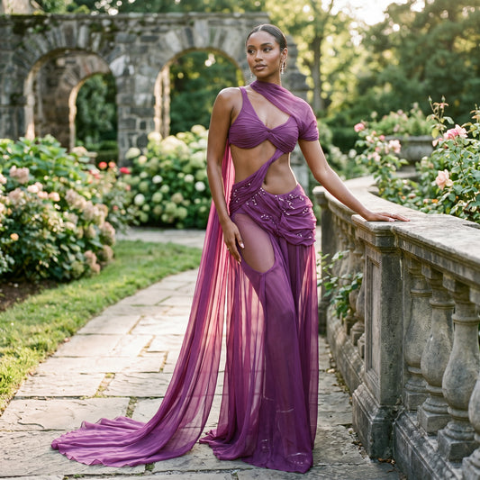Elegant Purple Formal Dress for Wedding Guests and Cocktail Parties DONE