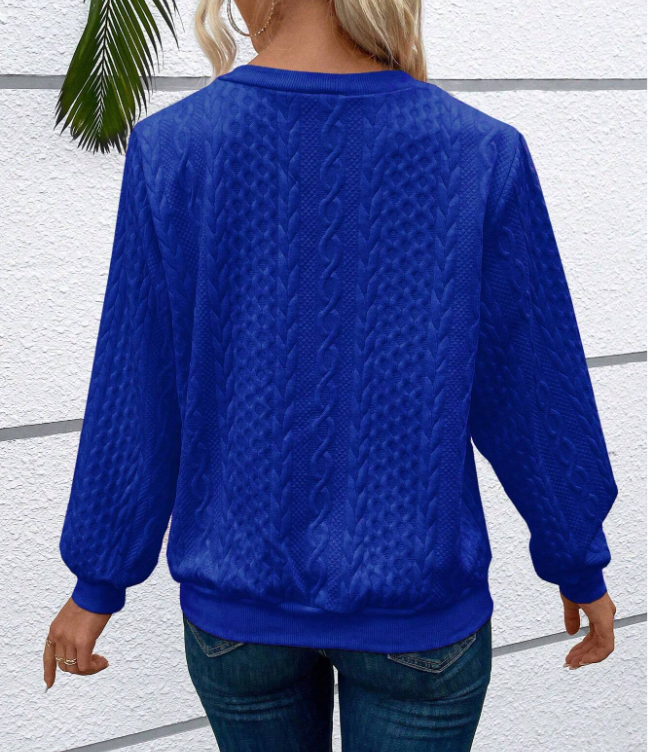 Rosalind - Women's Cable Texture Ring Zip Pullover - view 11
