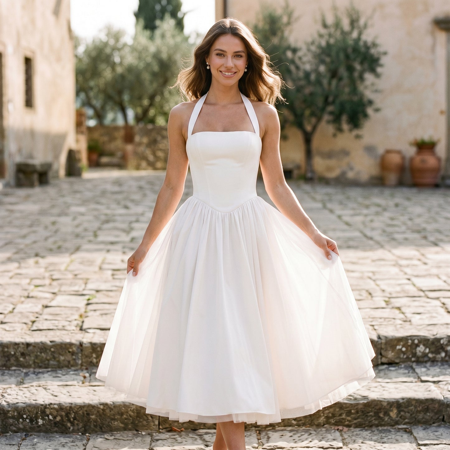 Galatea - Elegant Wedding Guest Midi Dress DONE 05-30- 2026