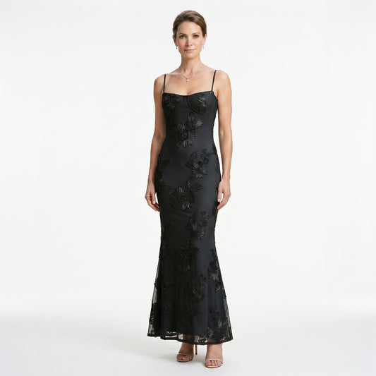 Kallista - Floral Jacquard Corset Maxi Dress