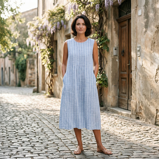 Mia | Casual Breezy Summer Dress in Color-Block Plaid DONE 06-05-2026