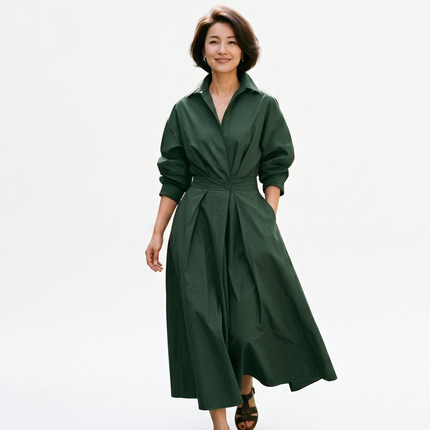 Sabrina - Elegant Midi Dress for Women in Timeless White DONE 05-12-2026