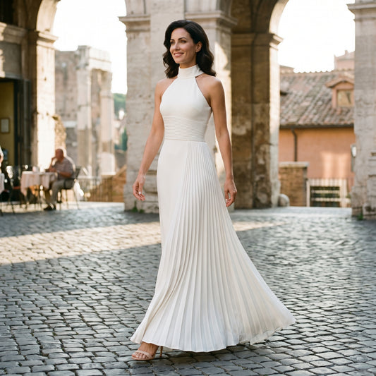 Sophia - Elegant Satin Pleated Evening Gown DONE
