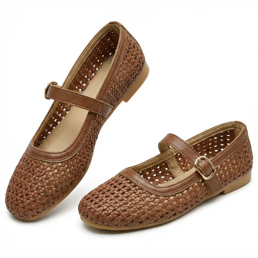 Stylish Black Women's Flats With Adjustable Buckle 6