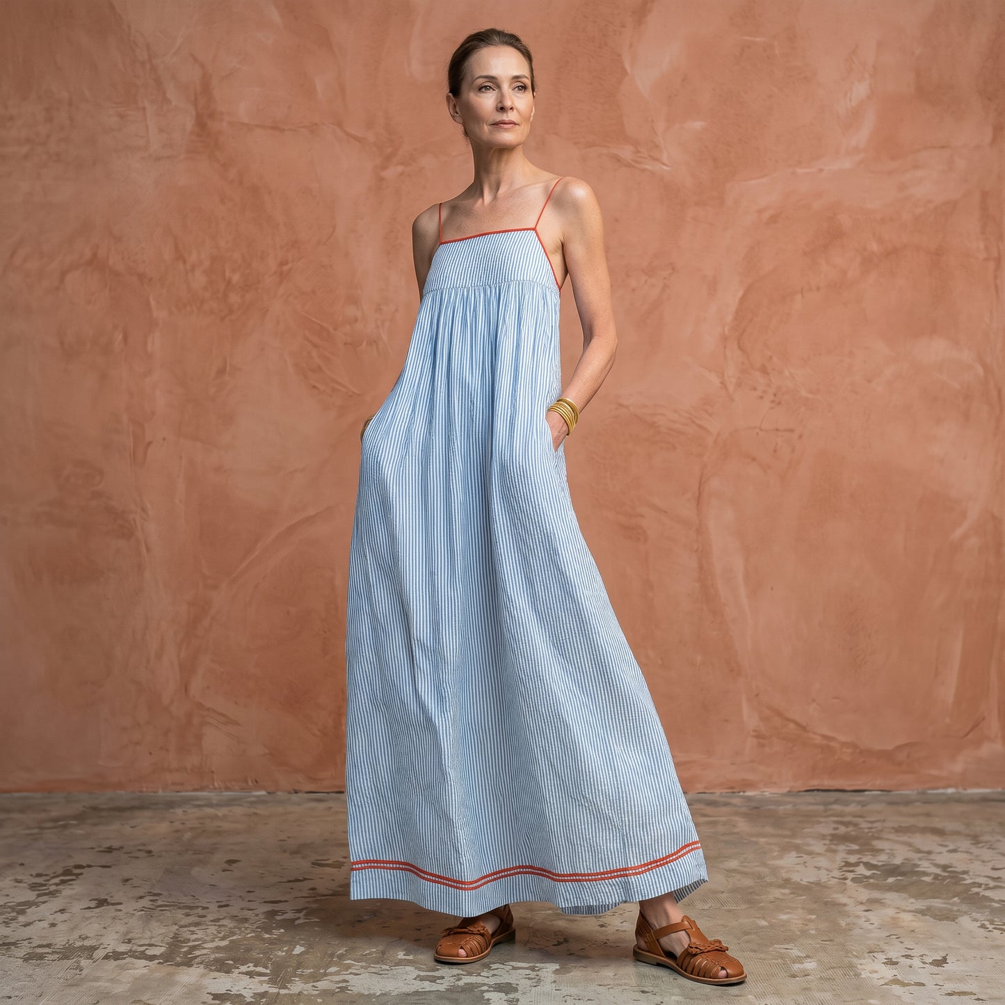 Tuca - Elegant Striped Maxi Dress for Women