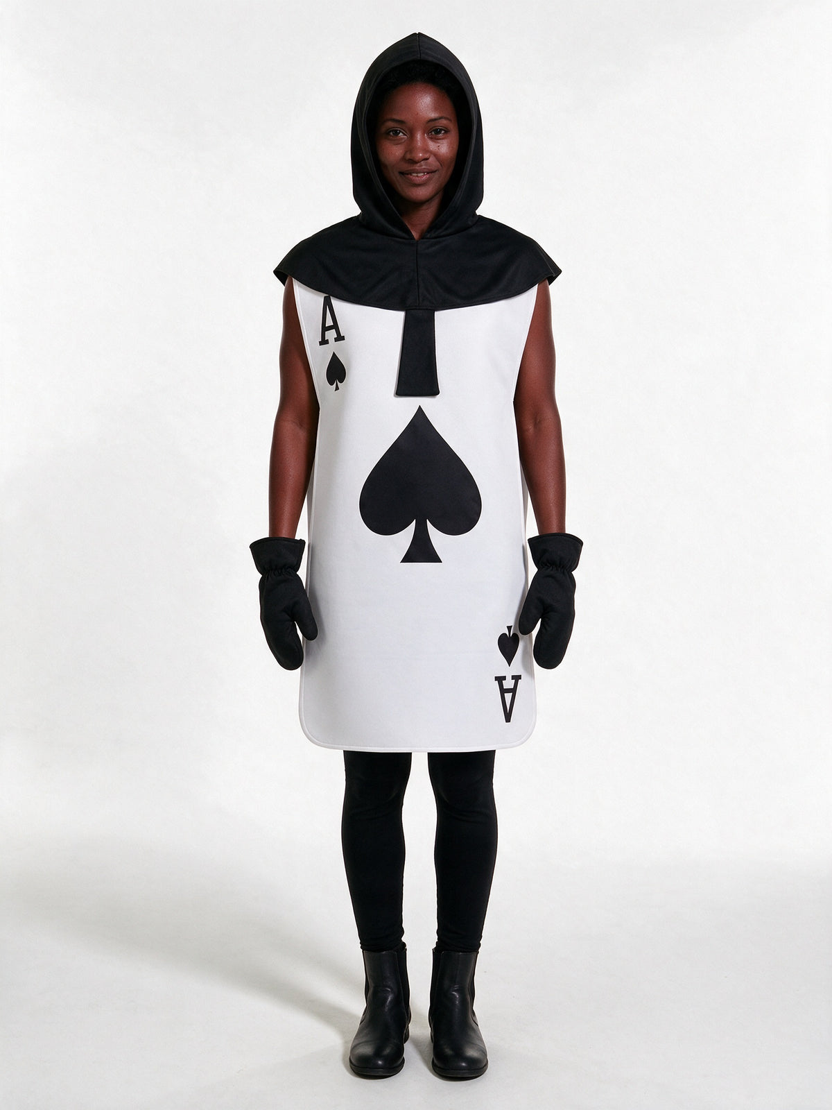 Briar - Playing Card Tabard Set with Hood and Mittens - Black