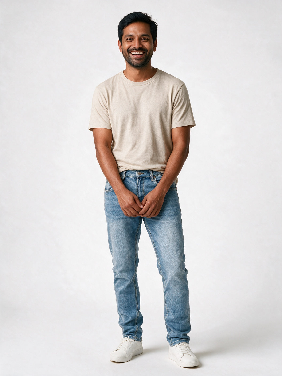Dario - Men's Skinny Stretch Jeans with Zip Fly - Light Blue