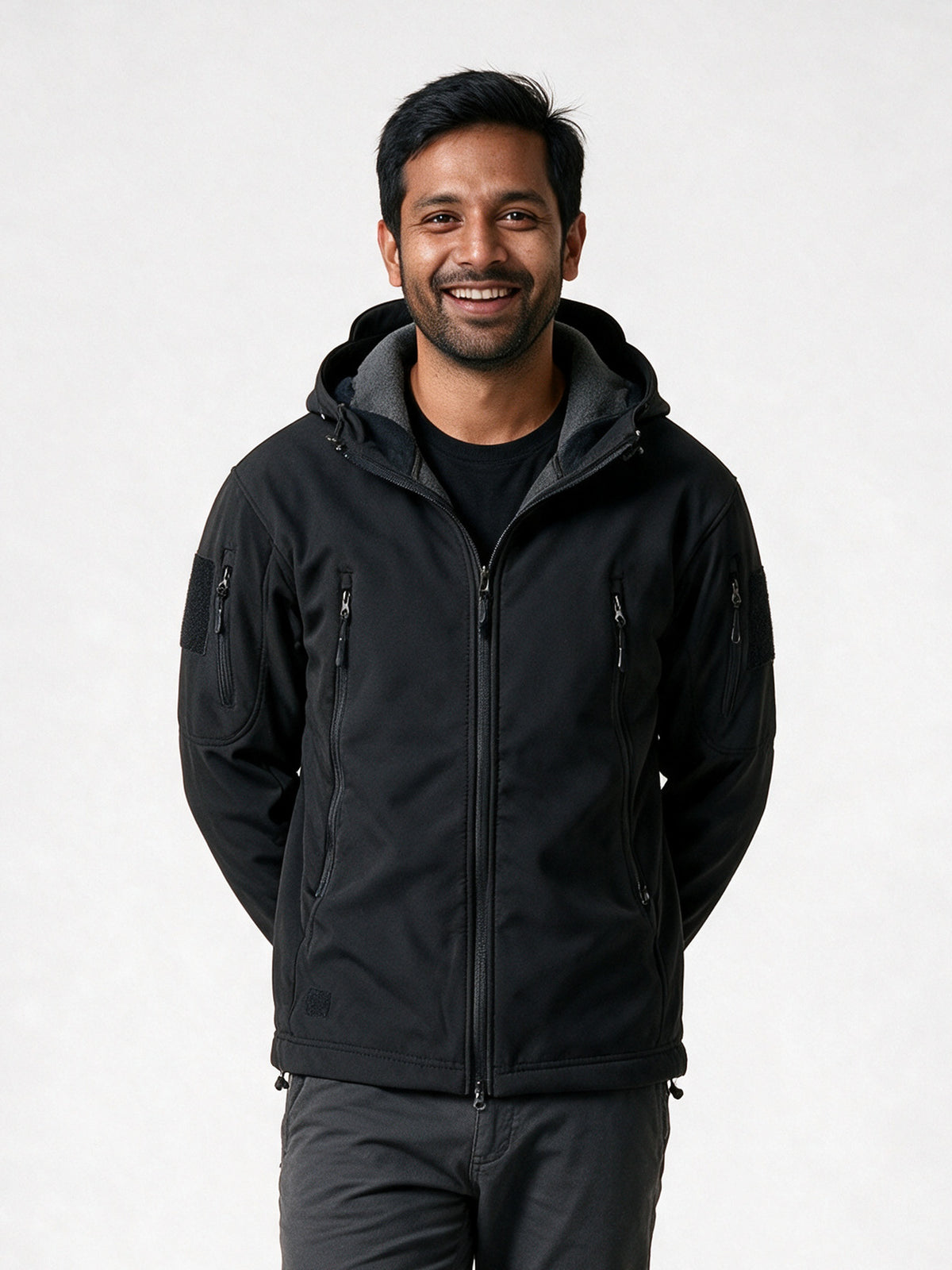 Gabrielle - Warm Softshell Fleece Jacket for Outdoor Activities - Black Jacket