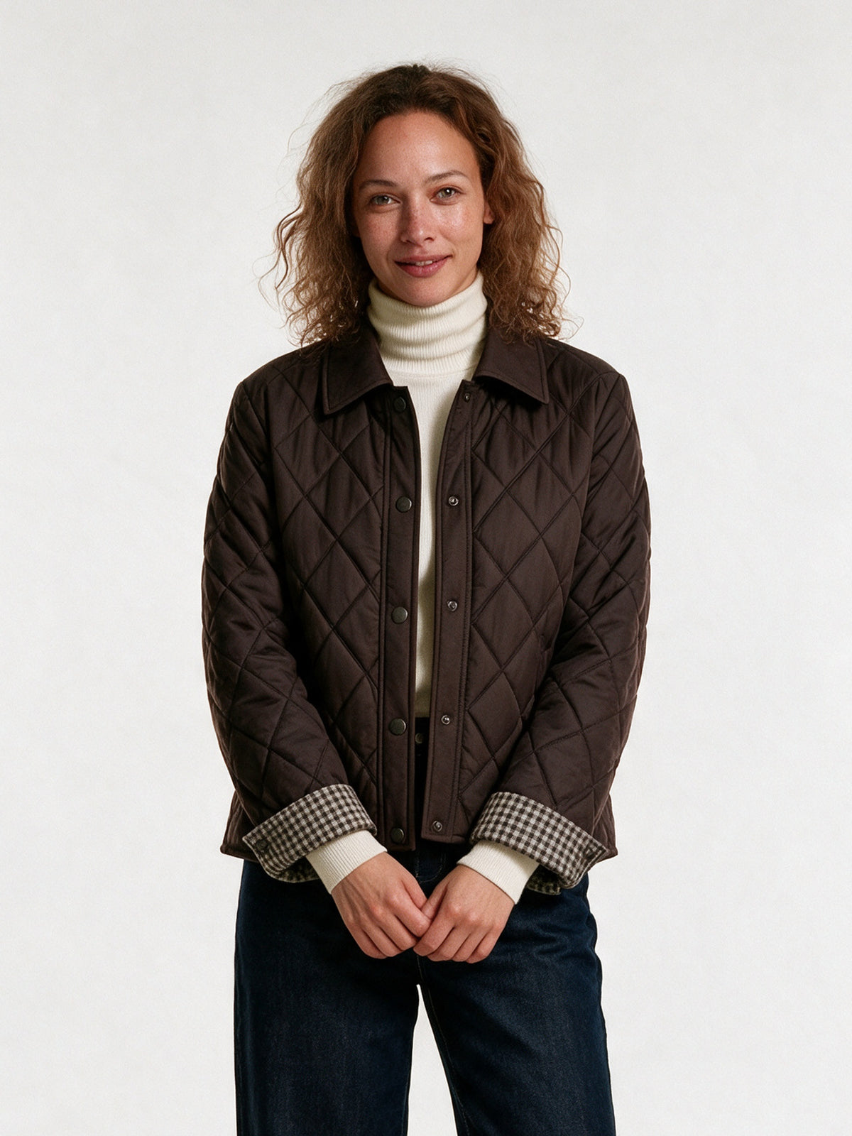 Hanna - Stylish Quilted Winter Jacket for Women - brown parkas