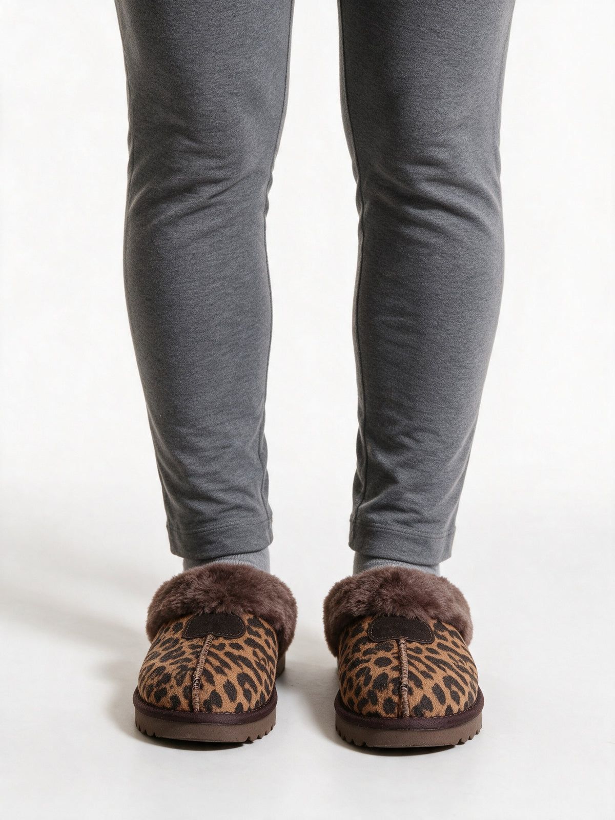 Malin - Women's Leopard Print Pull On Boots and Slip Ons - Leopard Collar Clog