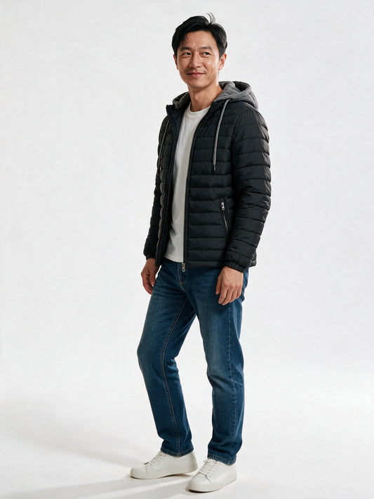 Owen - Men's Lightweight Quilted Hooded Puffer Jacket - view 2