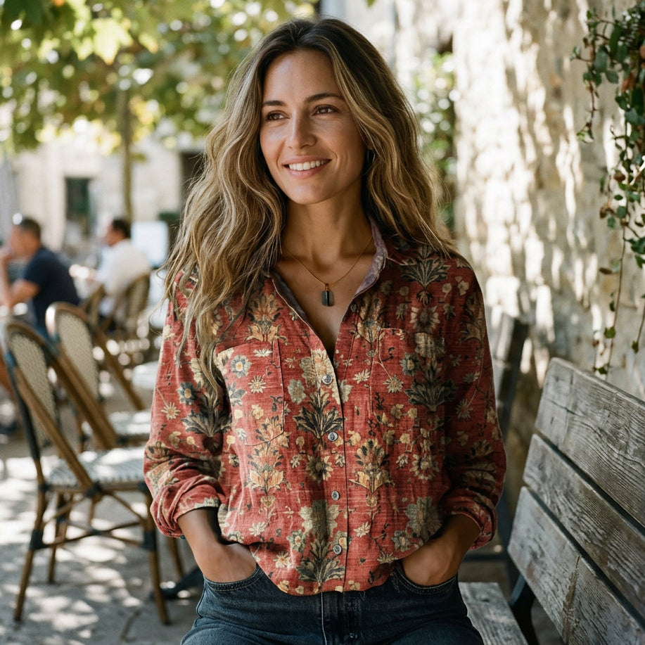 Sophia - Vintage Floral Womens Shirt