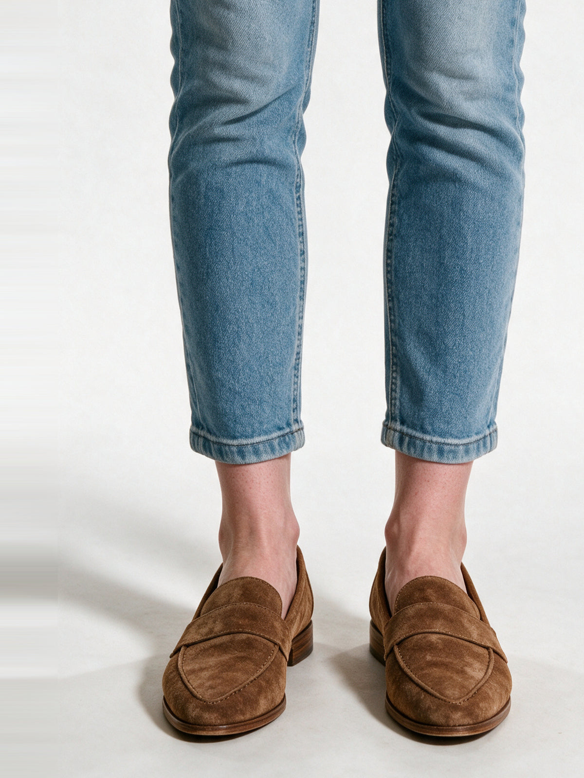 Scarlett - Elegant Black Loafers for Women - Light Brown