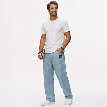 Gabriel - Elegant Wide Leg Linen Pants for Men