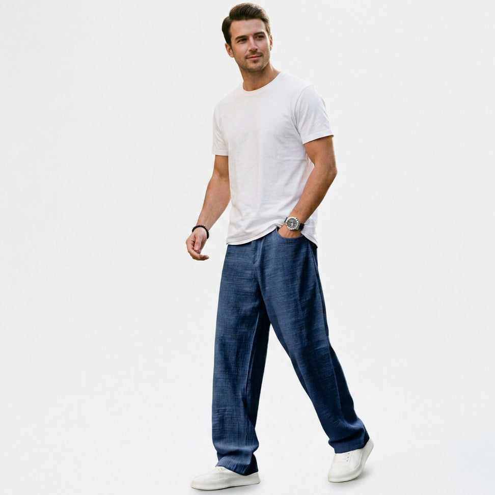 Gabriel - Elegant Wide Leg Linen Pants for Men