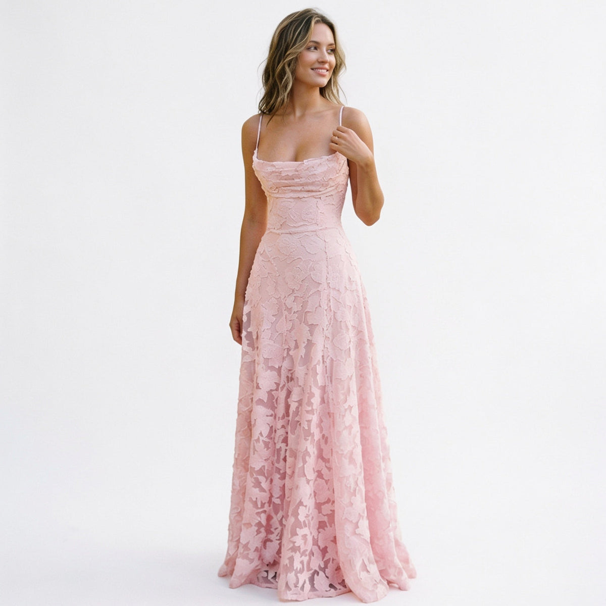 Selene - Elegant Lace Maxi Evening Gown for Formal Events