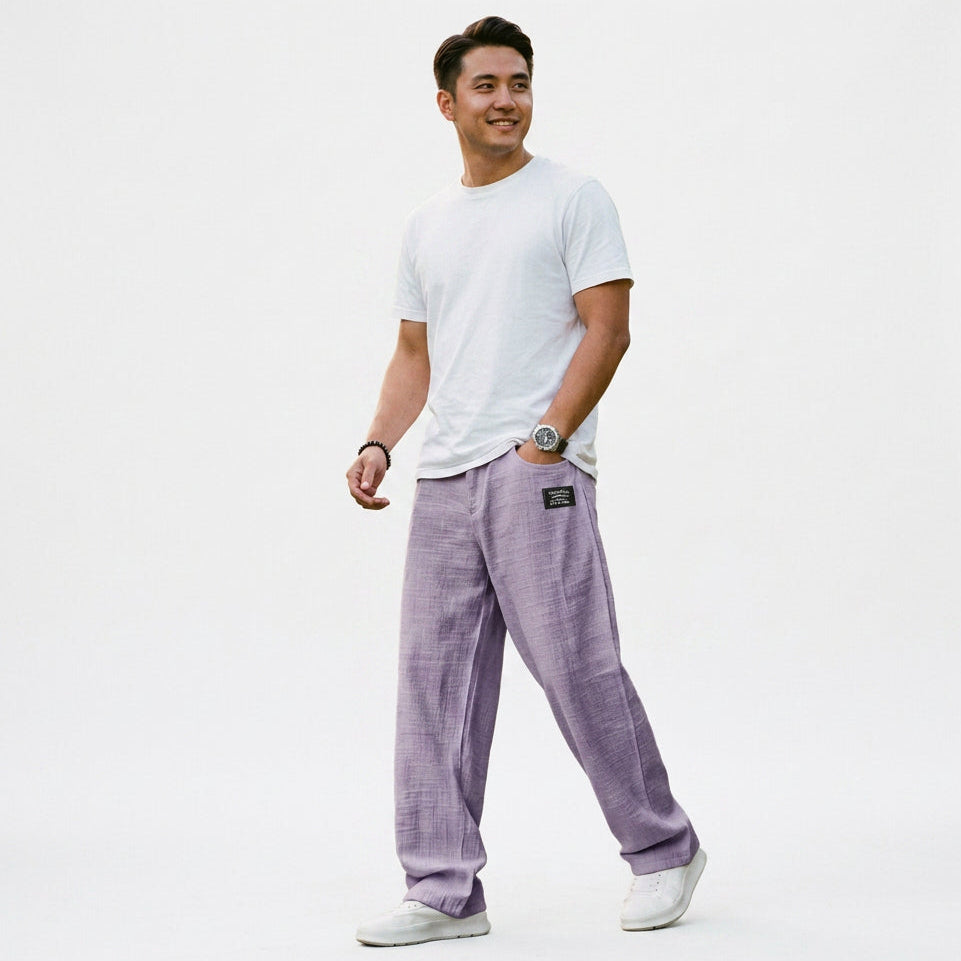 Gabriel - Elegant Wide Leg Linen Pants for Men