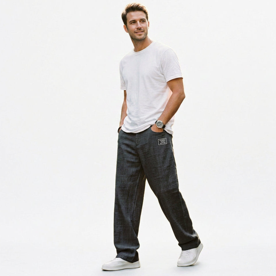 Gabriel - Elegant Wide Leg Linen Pants for Men