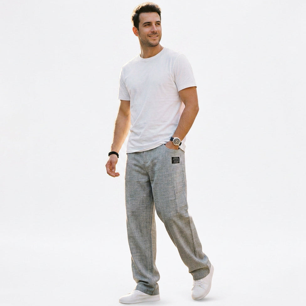 Gabriel - Elegant Wide Leg Linen Pants for Men