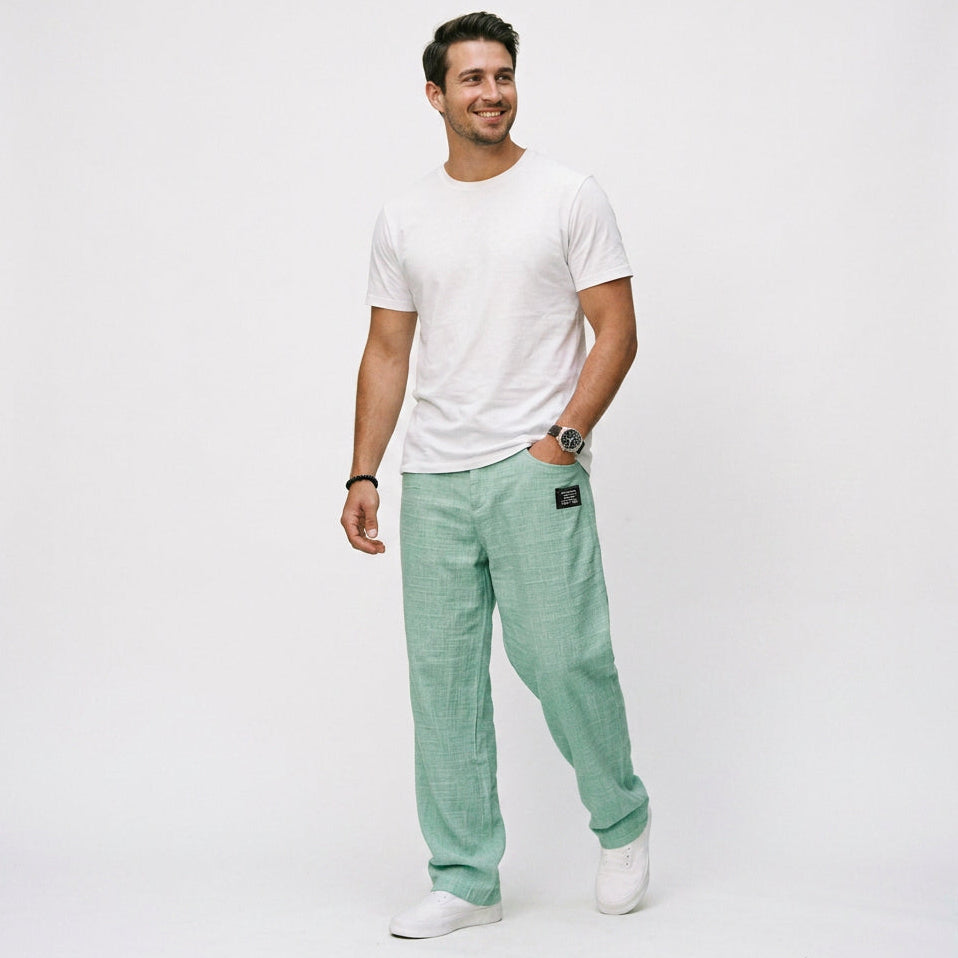 Gabriel - Elegant Wide Leg Linen Pants for Men