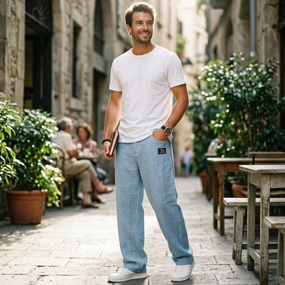 Gabriel - Elegant Wide Leg Linen Pants for Men
