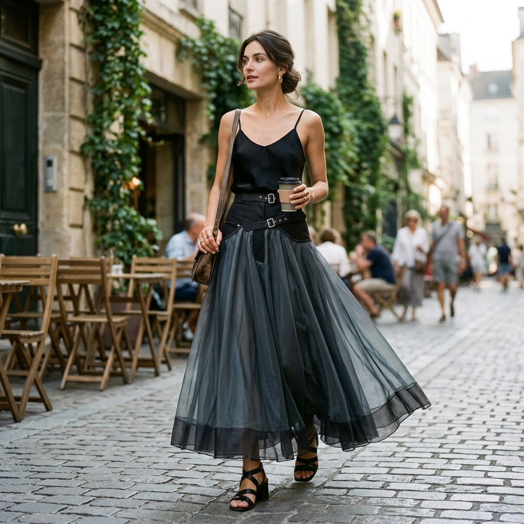 Katarina - Elegant Patchwork Tulle Skirt