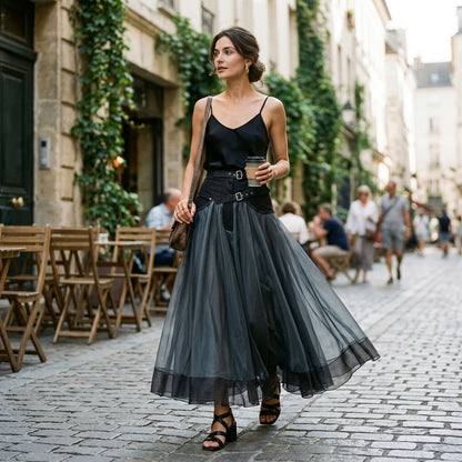 Katarina - Elegant Patchwork Tulle Skirt