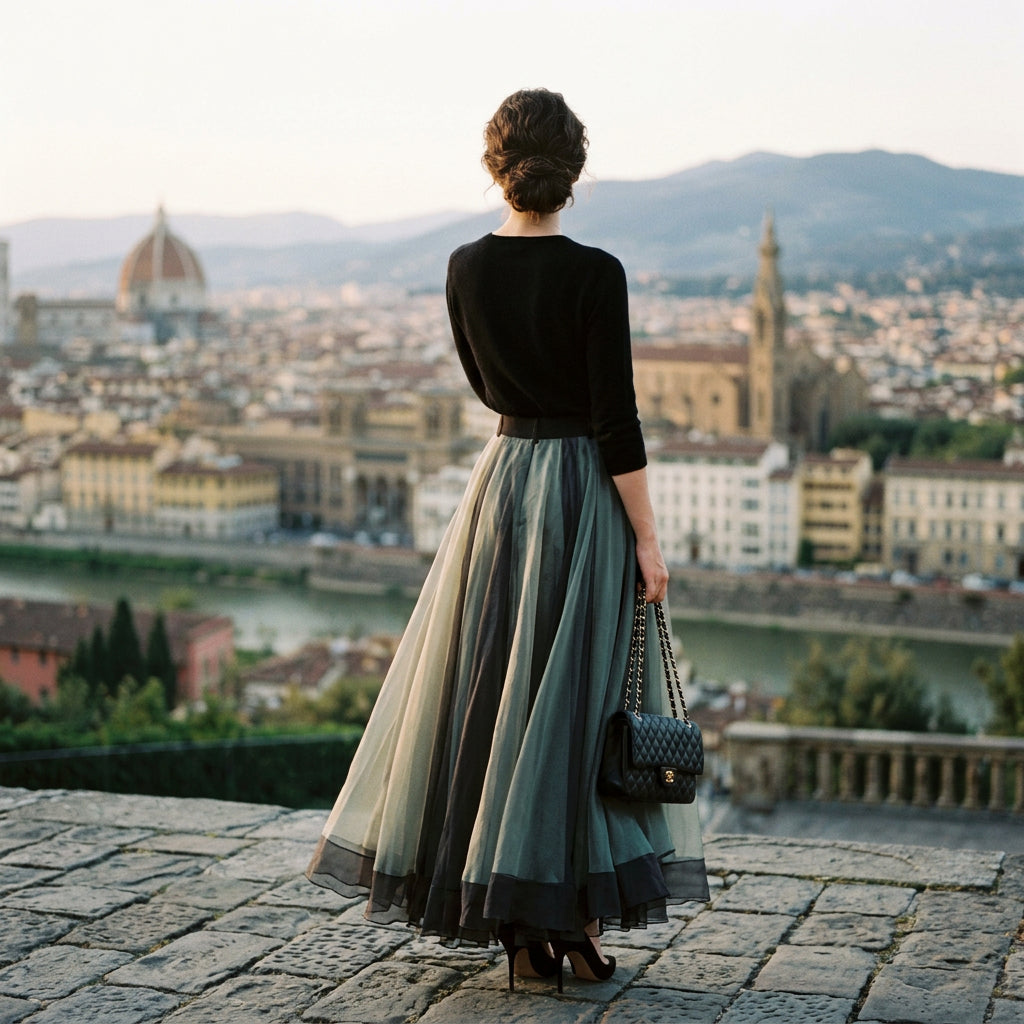 Katarina - Elegant Patchwork Tulle Skirt