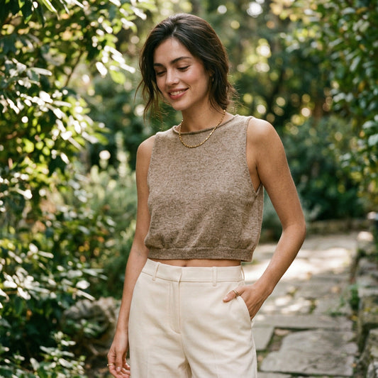 Portia - Stylish Cotton Blend Crop Top for Women