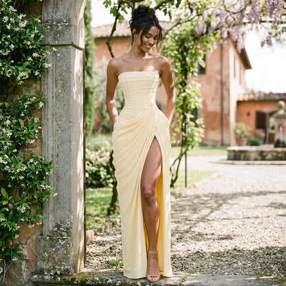 Tracy - Elegant Strapless Maxi Dress for Women