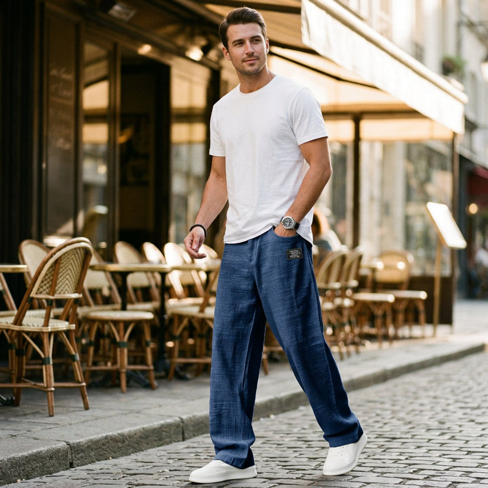 Gabriel - Elegant Wide Leg Linen Pants for Men