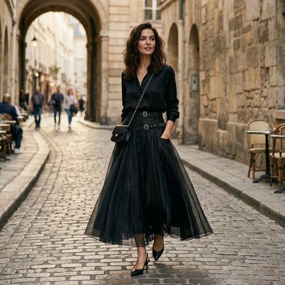 Katarina - Elegant Patchwork Tulle Skirt