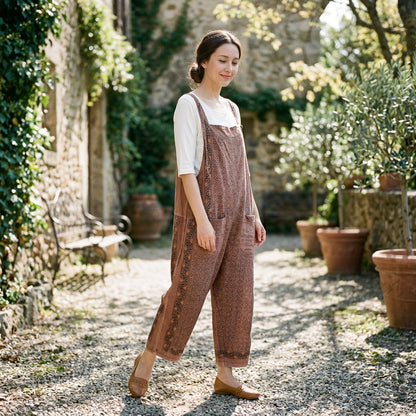 Ivanna - Oversized Cotton Patchwork Jumpsuit Pants
