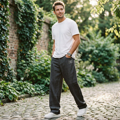 Gabriel - Elegant Wide Leg Linen Pants for Men