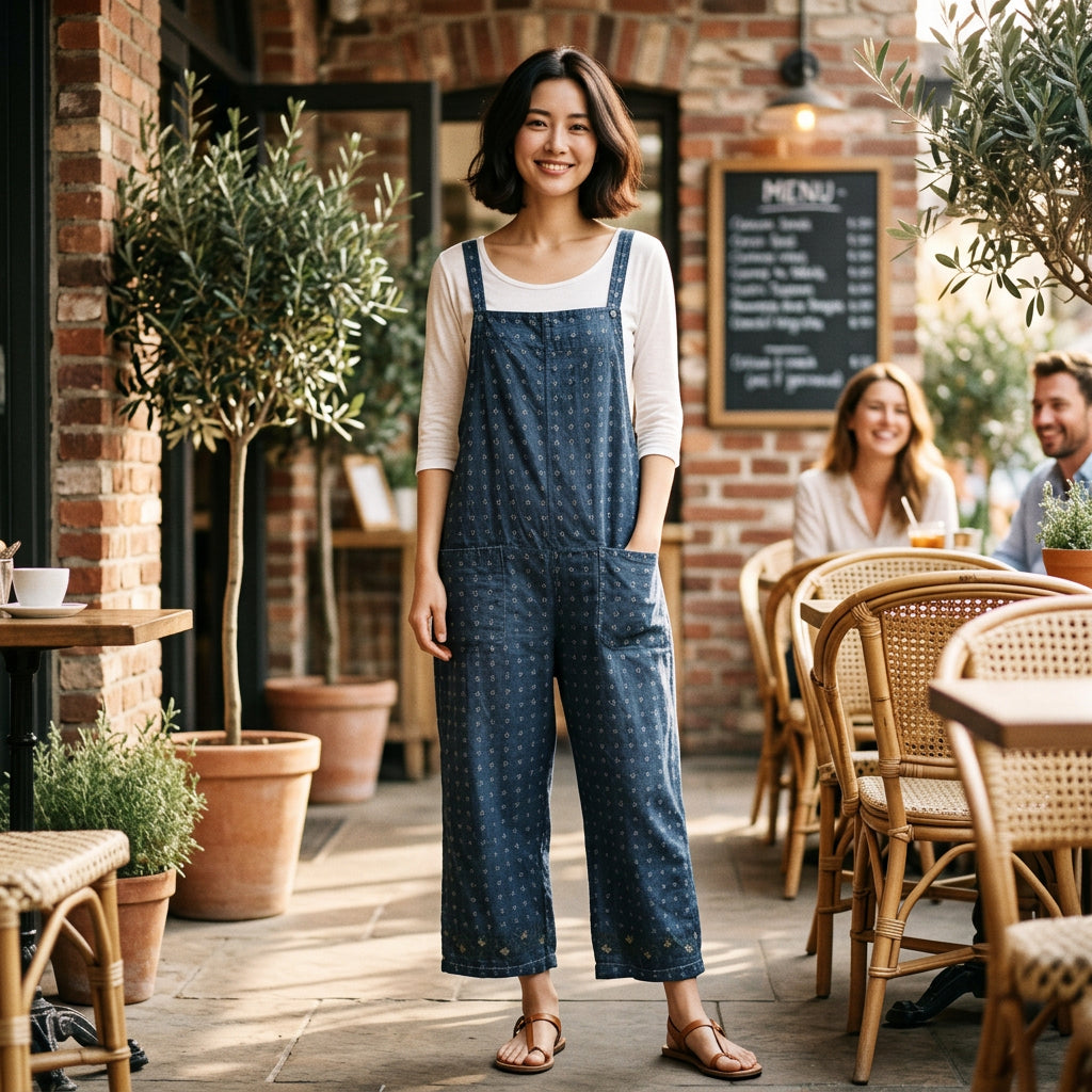 Ivanna - Oversized Cotton Patchwork Jumpsuit Pants