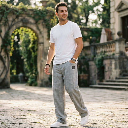 Gabriel - Elegant Wide Leg Linen Pants for Men