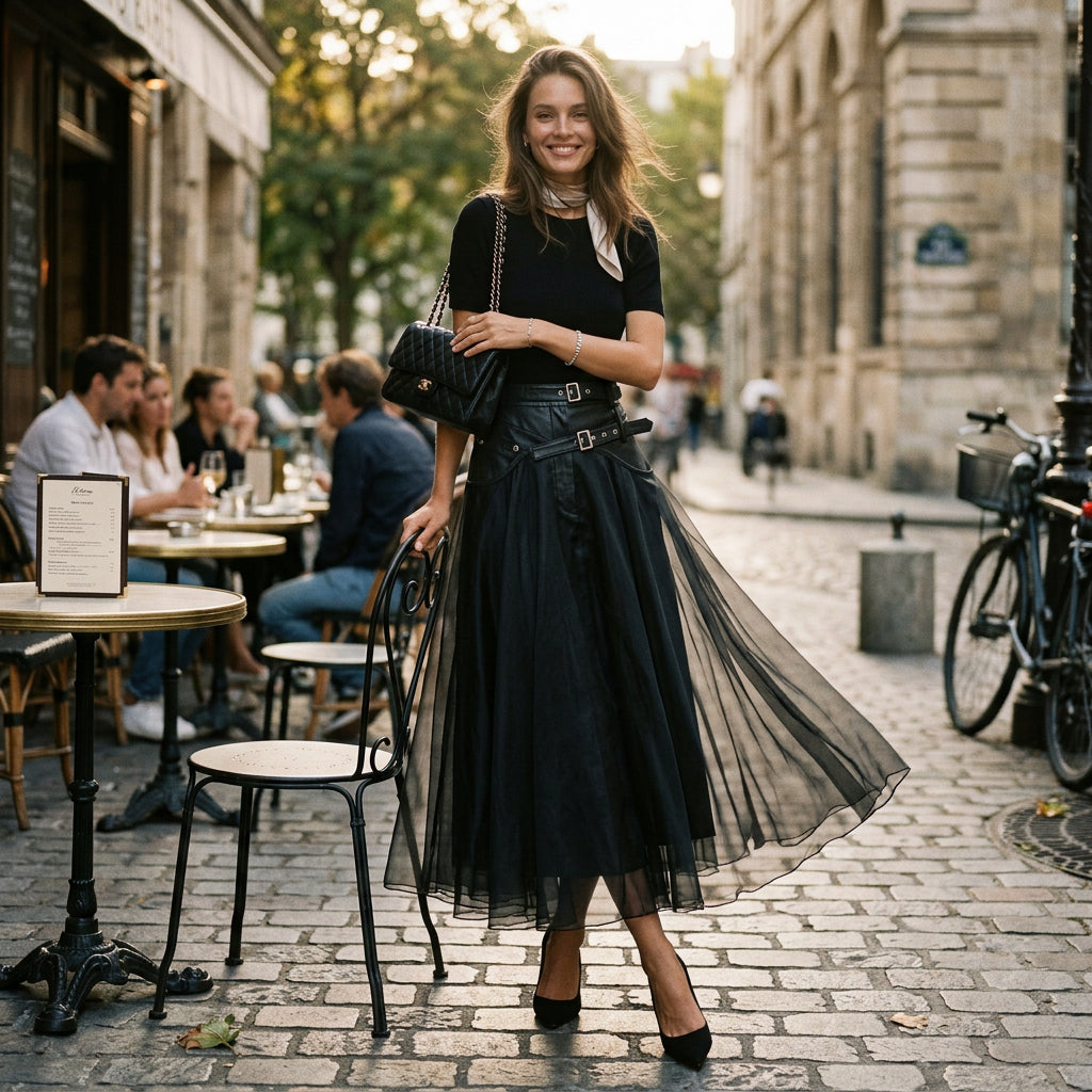 Katarina - Elegant Patchwork Tulle Skirt