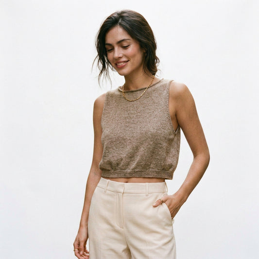 Portia - Stylish Cotton Blend Crop Top for Women