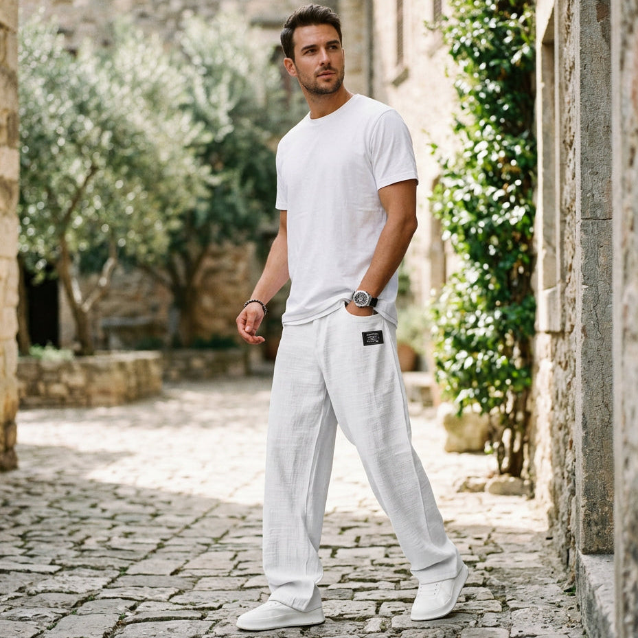 Gabriel - Elegant Wide Leg Linen Pants for Men