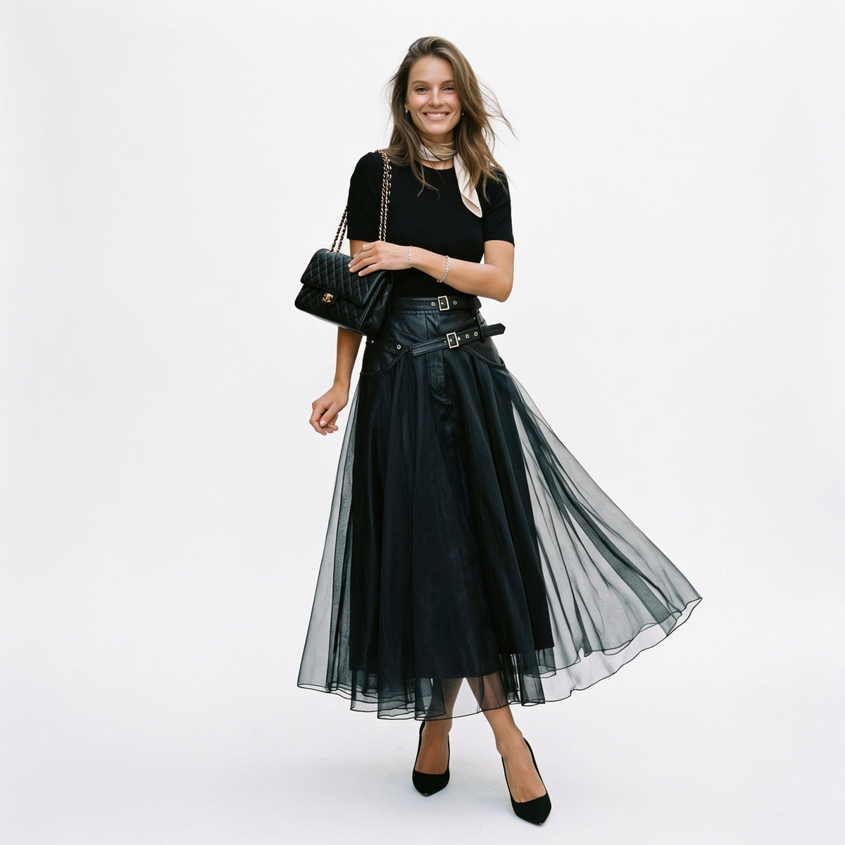 Katarina - Elegant Patchwork Tulle Skirt